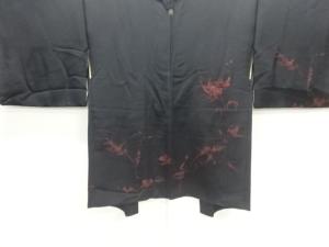 漆草花模様織出し一ツ紋絵羽織